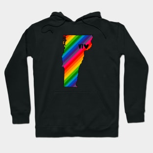 USA States: Vermont (rainbow) Hoodie